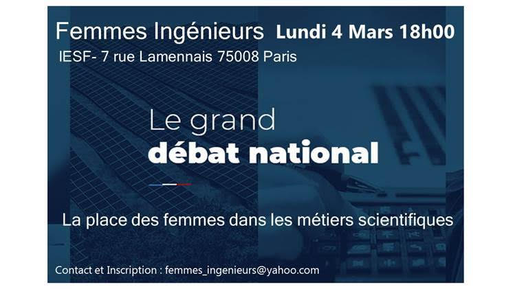 La place des femmes dans les métiers scentifiques  Le Grand débat national